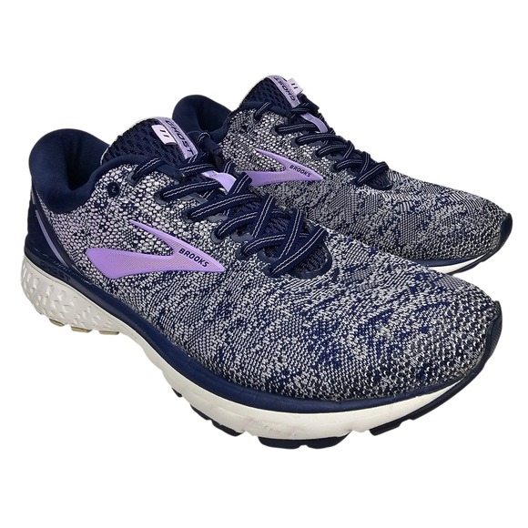 Brooks Shoes - Brooks Ghost 11 Women Size 10 Navy Purple Running Shoes Low Top Sneaker
